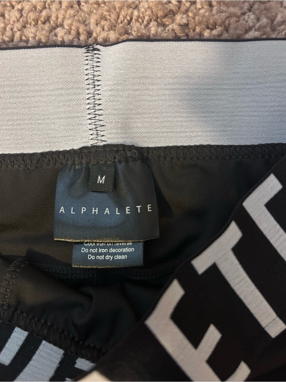 Alphalete Black & Light Gray Logo Leggings